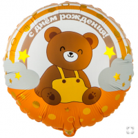 К 18" РУС ДР Мишка на радуге